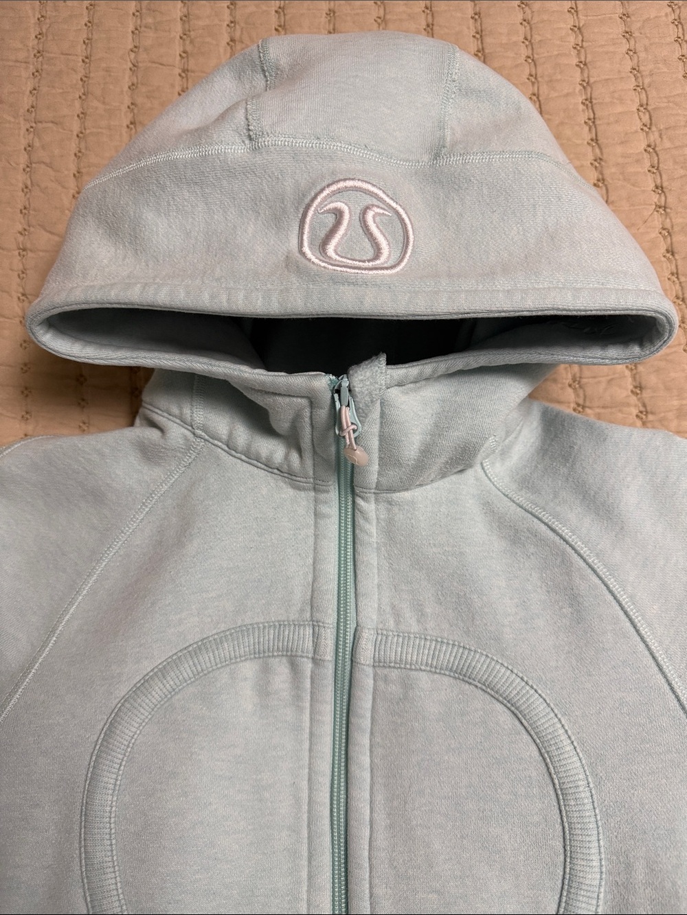 Lululemon Scuba Full Zip Hoodie Ice Blue Hooded Thumbholes Yoga Athleisure